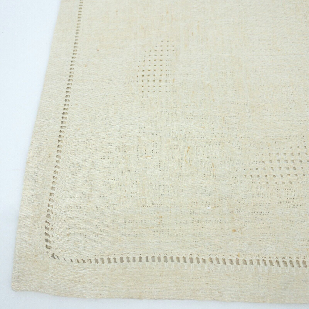 Vintage Linen Napkin Set 11 Beige European 1950s Table Decor - Picture 5 of 16